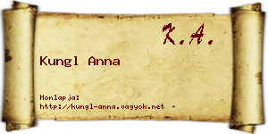 Kungl Anna névjegykártya